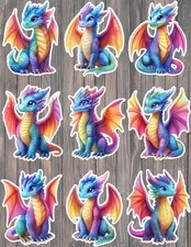 Rainbow Dragon Die Cut Vinyl Stickers Scrapbooking Laptop Waterbottle