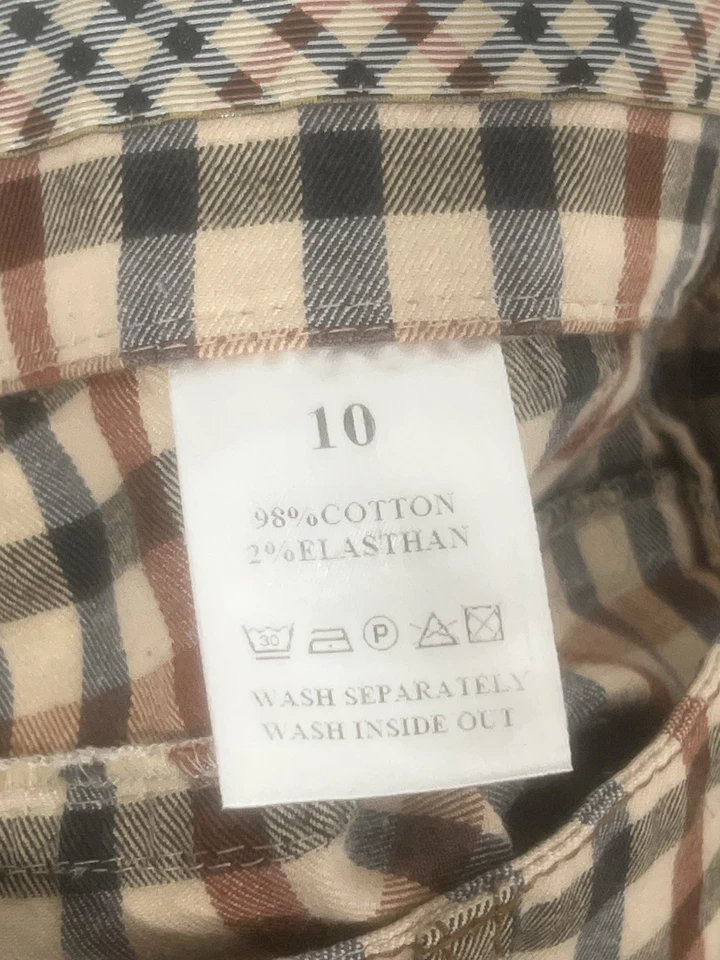 Pantalones Cortos De Colección DAKS London Para Mujer 10 Clásicos Patrón A Cuadros Puños Informales Foto 2 de 4