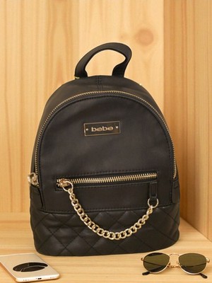 Genuine Leather Quilted Mini Backpack Set with Detachable Chain Pouch MZ Wallace Black Mini Crosby Backpack – Backpack | MZ Wallace main image 4
