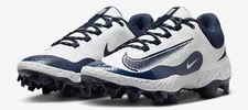 Nike Alpha Huarache Elite 4 Low MCS Baseball Cleats White Blue Sz 10 FD6255-107
