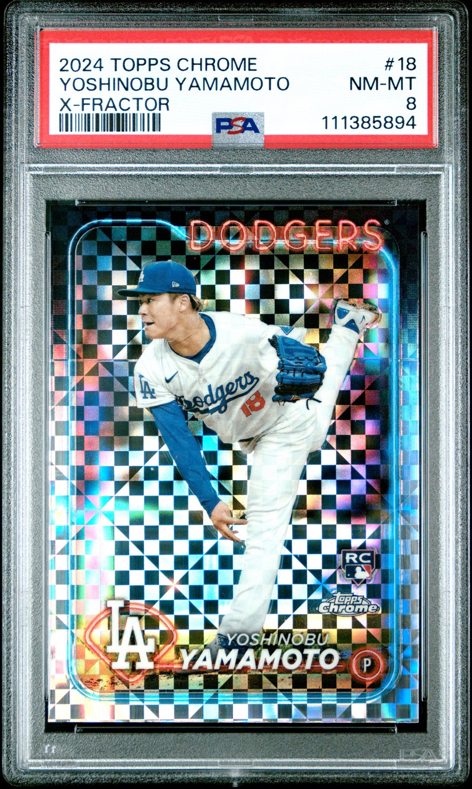 Yoshinobu Yamamoto 2024 Topps Chrome #18 X-Fractor Price Guide