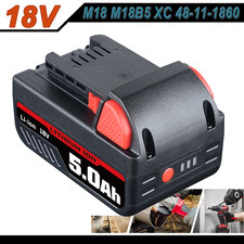 For Milwaukee M18 RED LITHIUM XC 5.0 Battery Pack 18V 5.0Ah 90Wh 48-11-1850