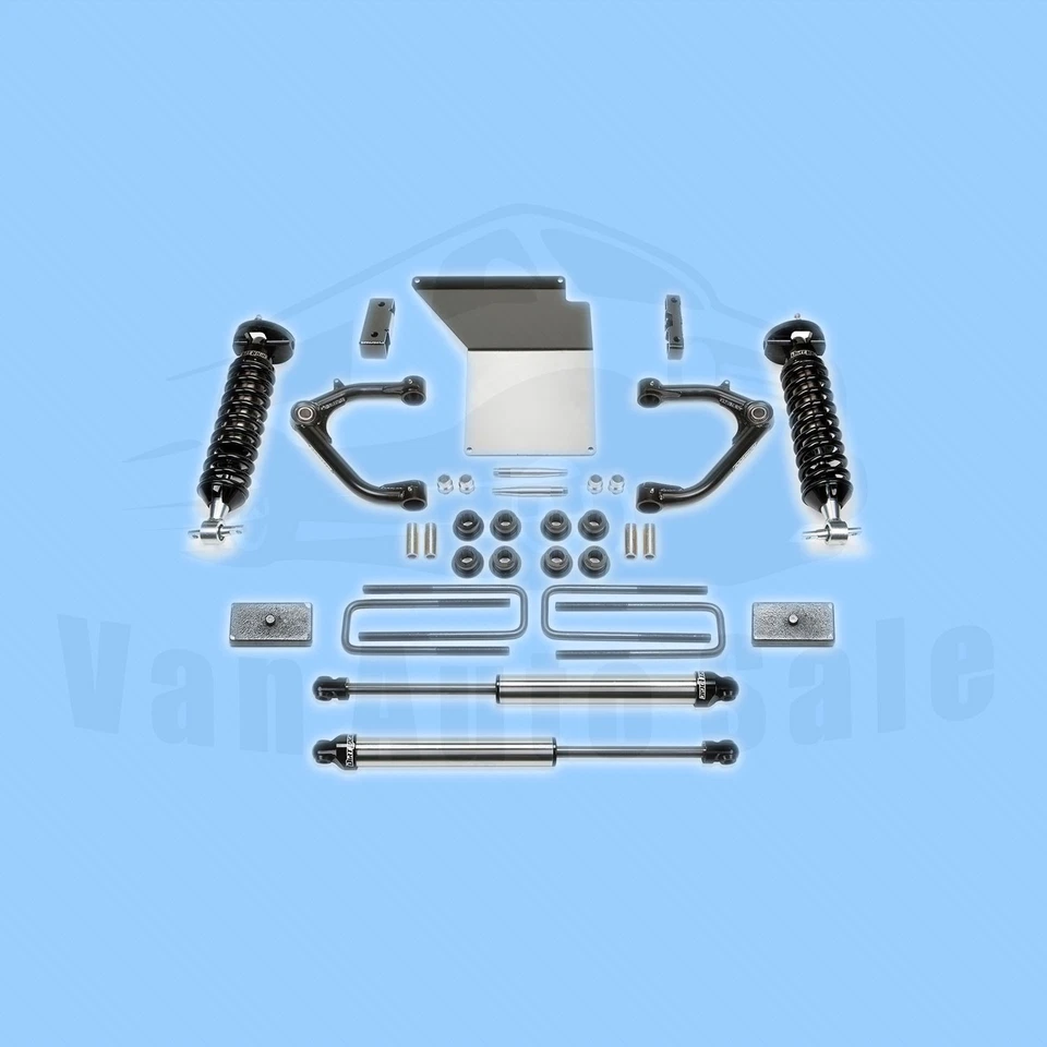 4" Uniball UCA Sys w/ Front Coilovers & Rear Shocks FABTECH for GMC K1500 14-17 - Image 2 of 3