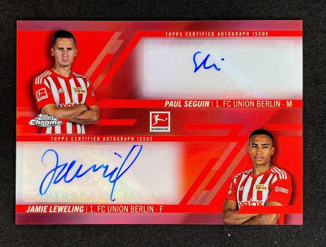 Topps 2022-23 Bundesliga Chrome Paul Seguin Jamie Leweling Auto /5 Union Berlin