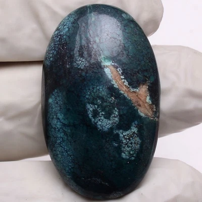 51.00 Cts Natürlich Tibbet Türkis 38mmx23mm Oval Cabochon Unbehandelt Edelstein - Bild 1 von 4