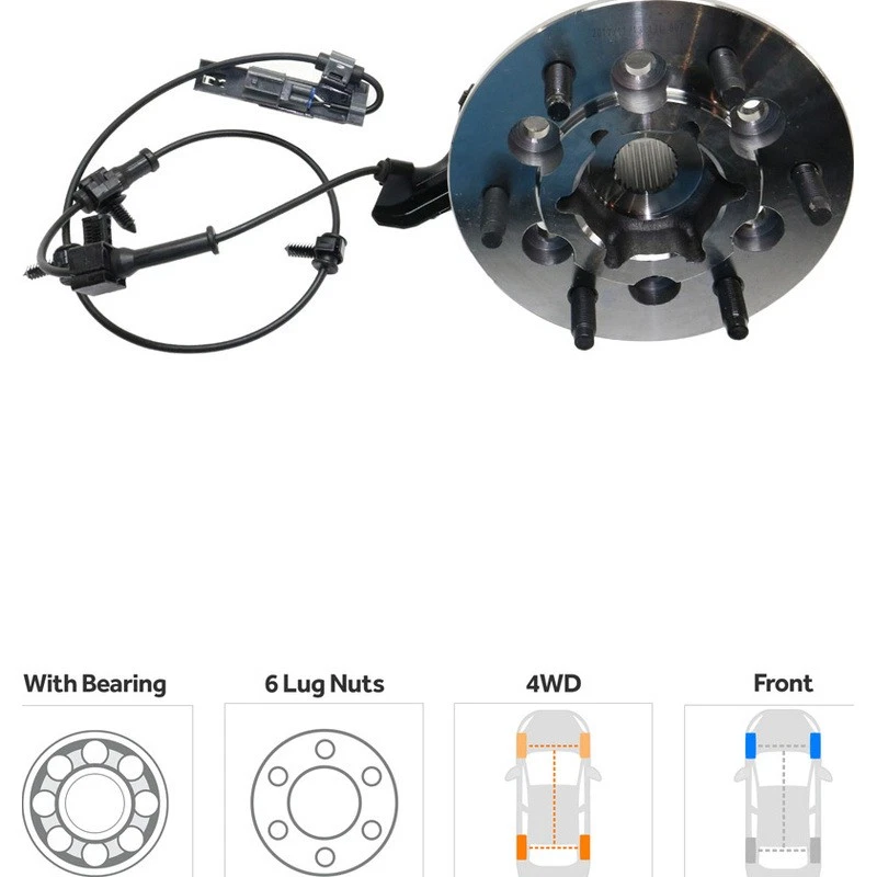 Ступица колеса TrueDrive передняя со стороны водителя для 04–08 Chevrolet Colorado GMC Canyon - Изображение 2 из 4