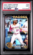 2024 TOPPS CHROME BLACK REFRACTOR #263 FERNANDO TATIS JR. 6/10 PSA 9