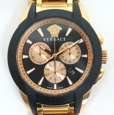 [Used excellent] VERSACE Medusa Chronograph Quartz SS Black Dial Watch VEM8 F/S