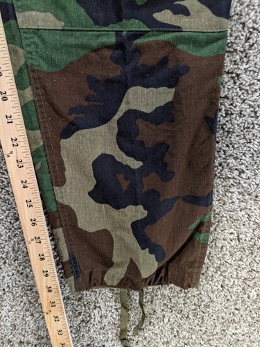 VTG 80s Military Pants Men Small Trousers Combat Cargo Woodland Camo Hot Weather - Picture 5 of 13