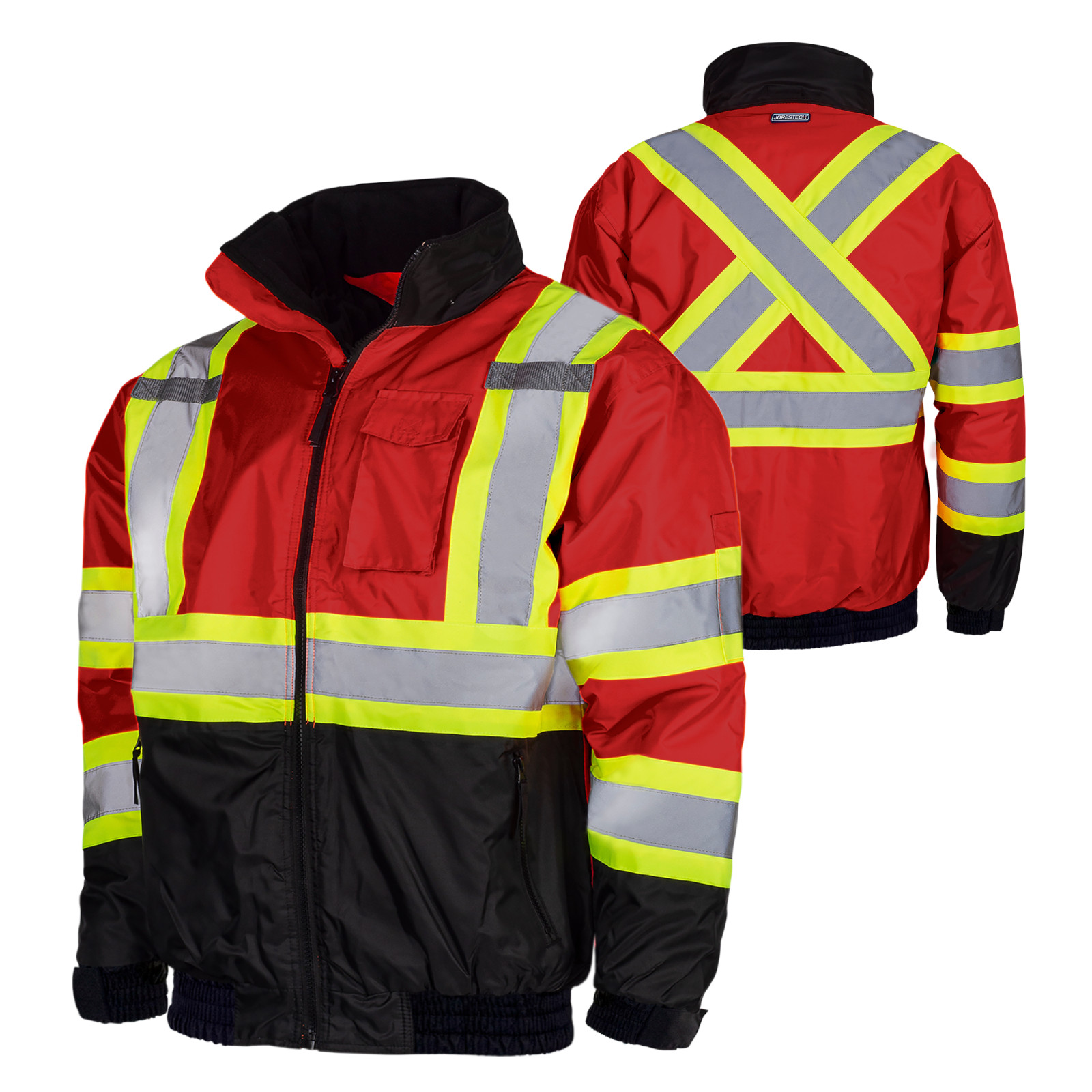 Hi-Vis Insulated Safety Bomber X Back Reflective Jacket ROAD