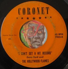 HEAR Hollywood Flames 45 I Cant Get A Hit Record /Believe rockabilly doo wop R&B