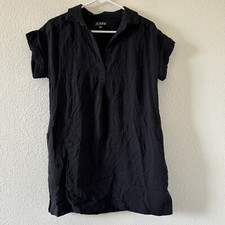 J. Crew Popover Collar Gauzy Relaxed Vacation Cruise Women’s Dress Sz SP Black
