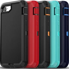 For iPhone SE 8 7 Plus 6S Case Phone Cover Shockproof Heavy Duty + Screen Glass