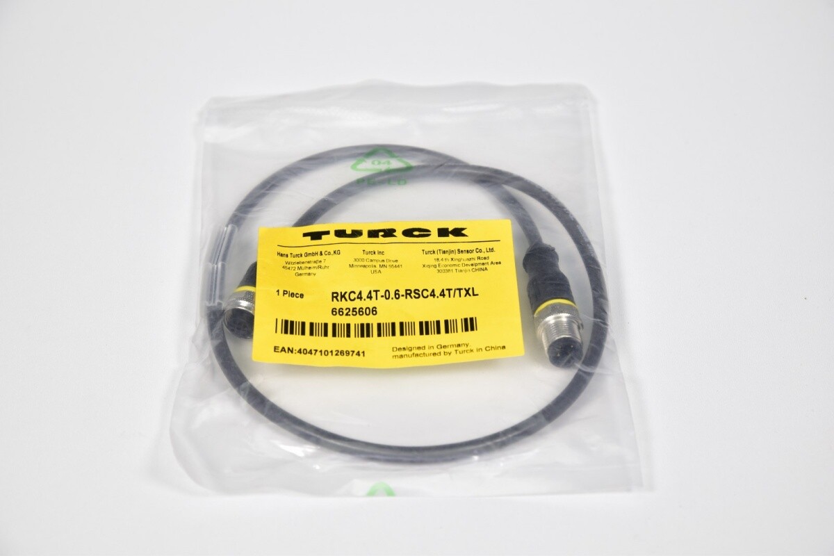 Turck 6625606, RKC4.4T-0.6-RSC4.4T/TXL, Actuator and sensor cable - NEW