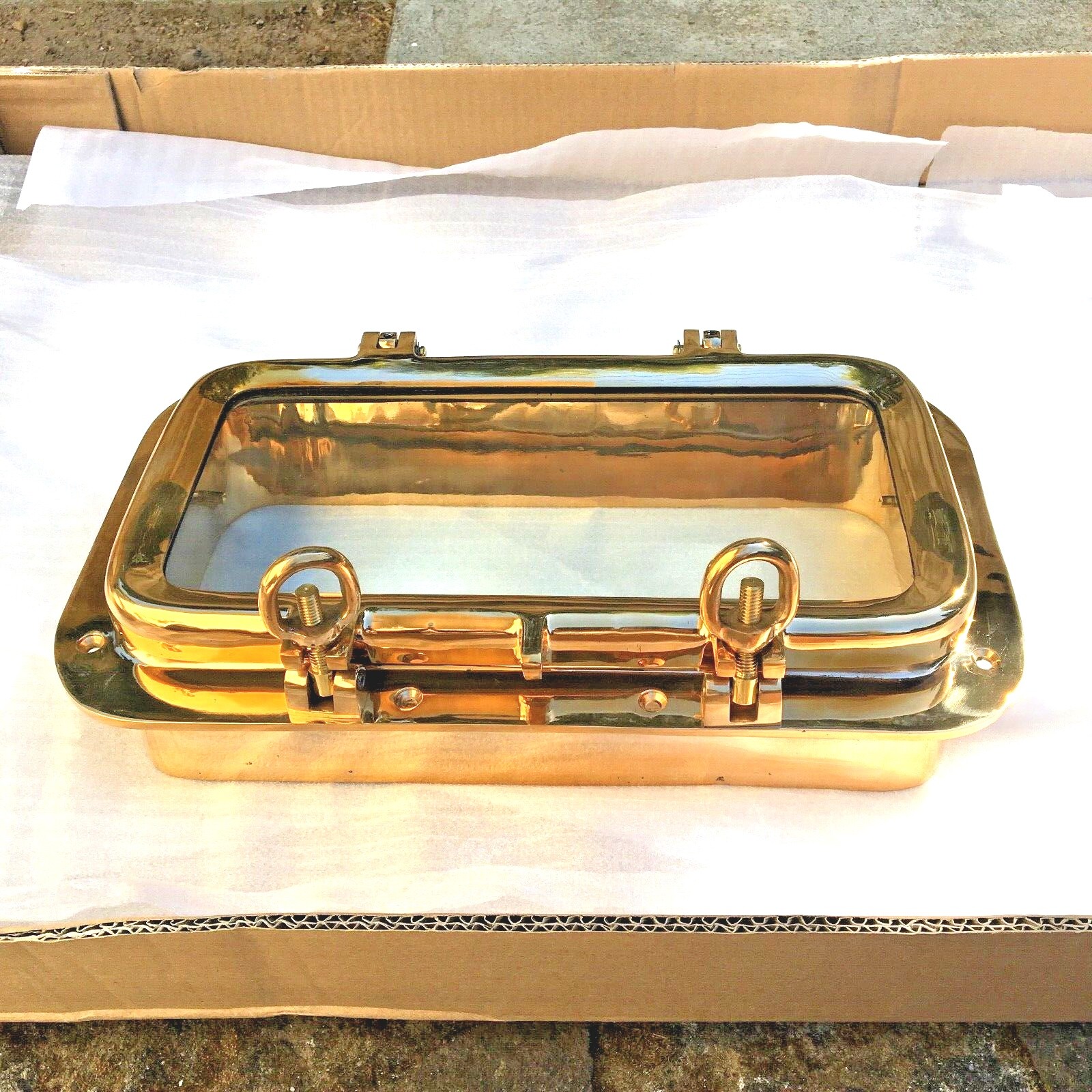 POLISHED BRONZE PORTLIGHTS & TRIM RINGS 14" x 7" ABI132112/1268BR eBay