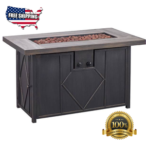 Outdoors Gas Fire Pit Table 42 In X 24 In Propane Gas Heater Pool