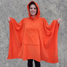 Orange Fleece Hooded Blanket Scout Guide Camp Blanket Poncho