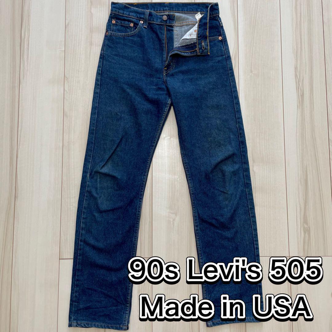 濃紺！90s Levi's 505 USA製 オリジナル W30×L36 Levi's Dark Blue 90s 505 Usa Made Original W30 L36 Men M