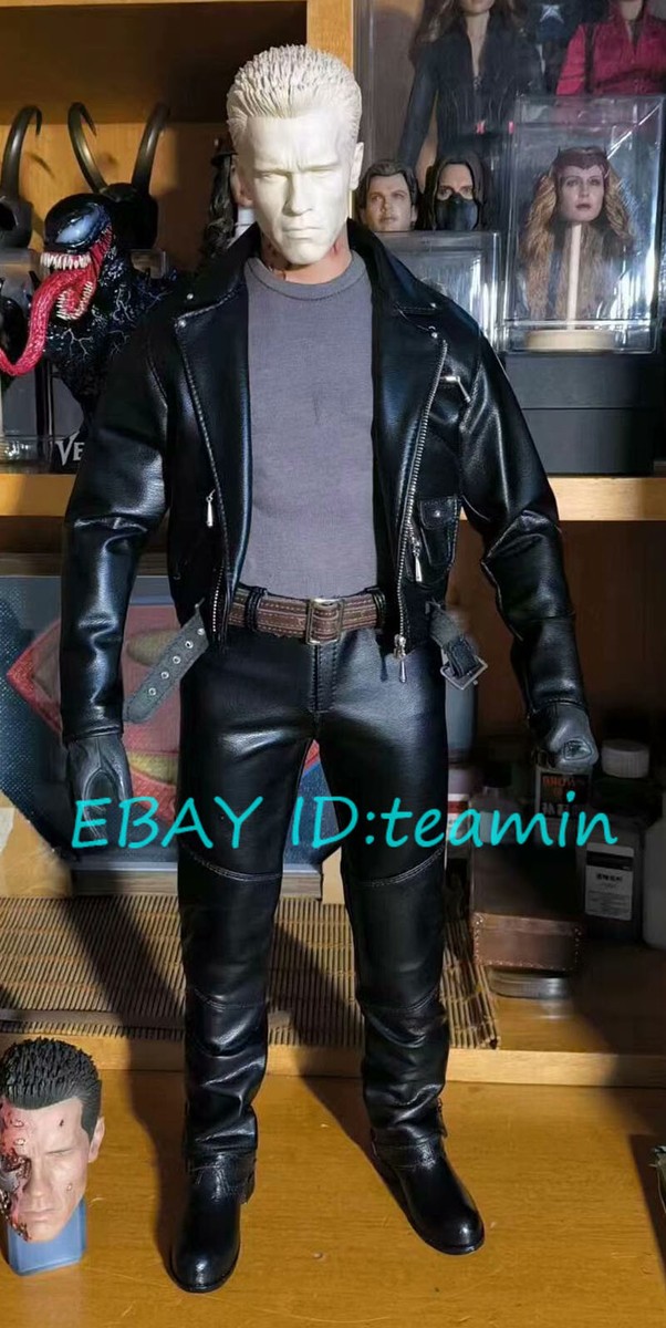Micro Fibre Leather Jacket Pants for 1/4 Terminator T800 Normal