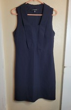 Sharagano Shift Dress Work Office Uniform Navy Blue Womens Size 6