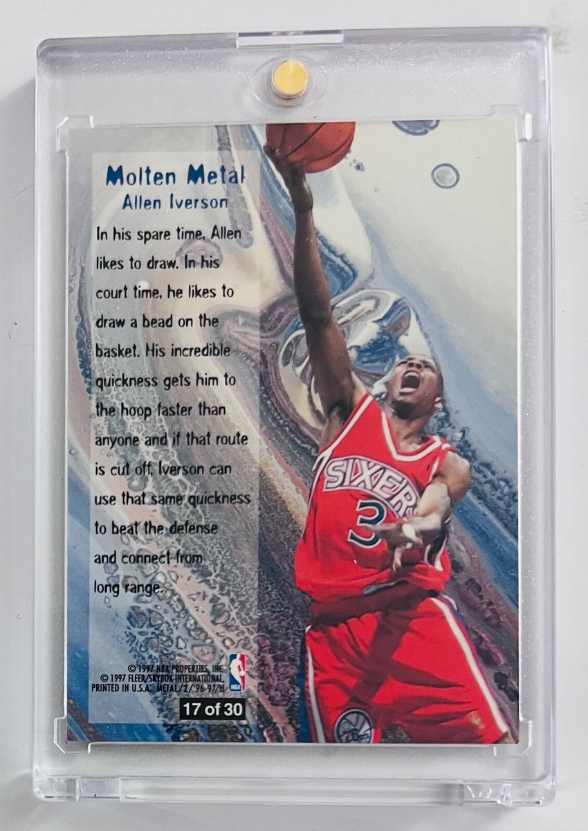 Rare 1996-97 Fleer Metal Allen Iverson Molten Metal Rookie #17 | eBay