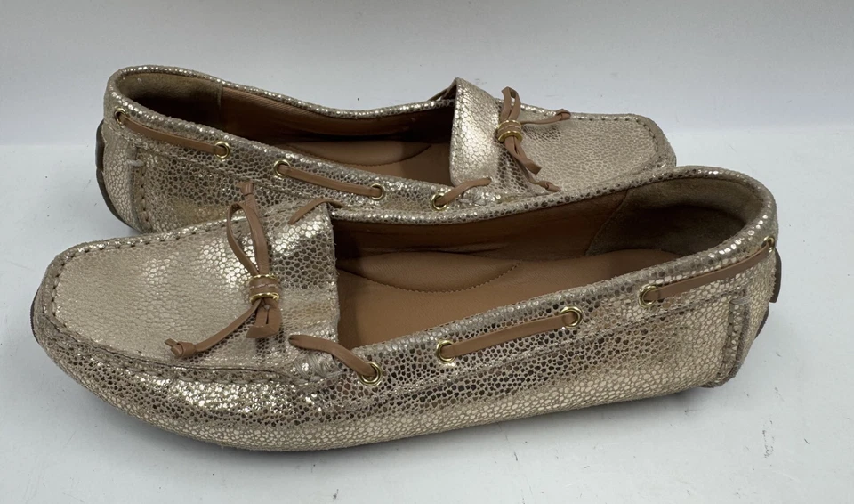 Clarks Dunbar Zapatos de Corredor Para Mujer 7 Dorado Informal Sin Cordones Mocasines Planos Mocasines Foto 2 de 4