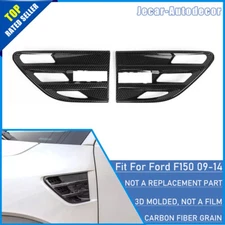 Carbon Fiber ABS Fender Air Vent Outlet Cover Trim For Ford F150 Raptor 2009-14