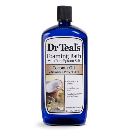 Dr Teals Nourish Protect Foaming Bubble Bath Pure Epsom Salt Coconut Oil 34 Oz