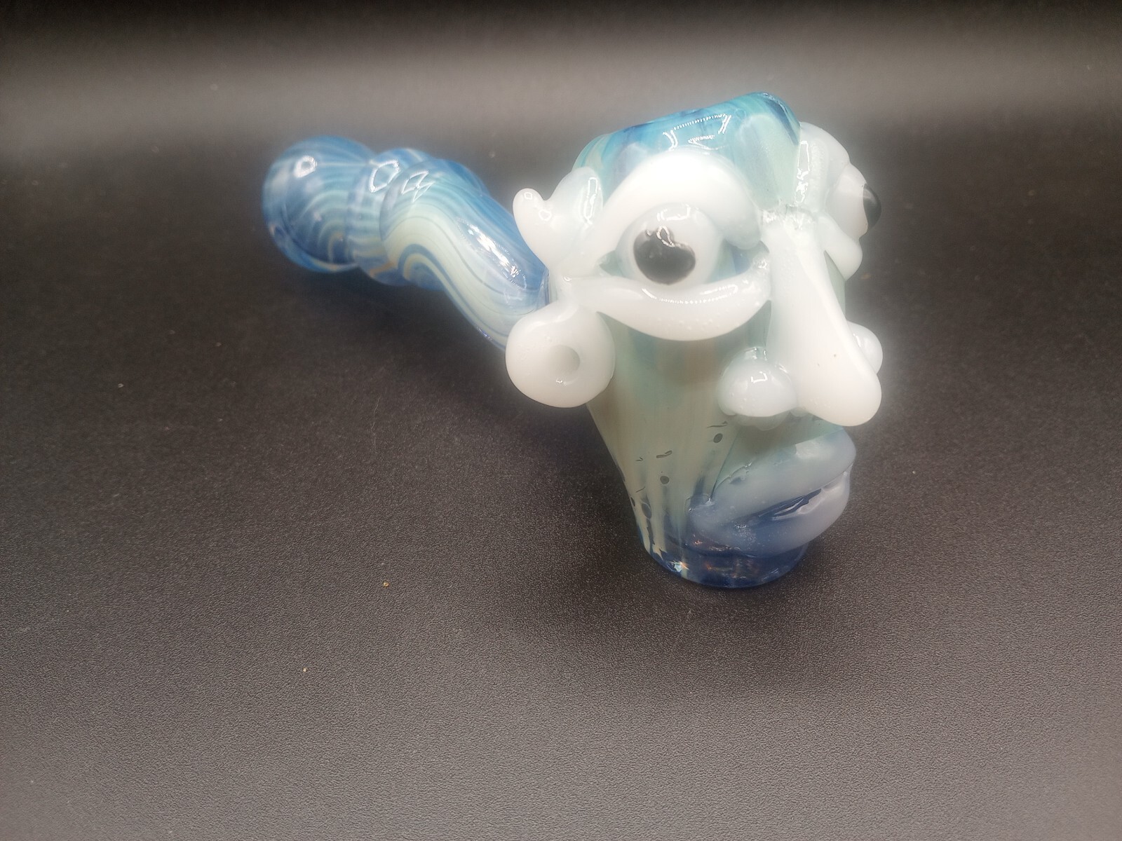 7" Handmade Glass Devil Tobacco Hand Smoking Pipe Tobacco Spoon Handmade Art