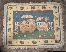 Handmade Baby Quilt Blanket Teddy Bear Family...