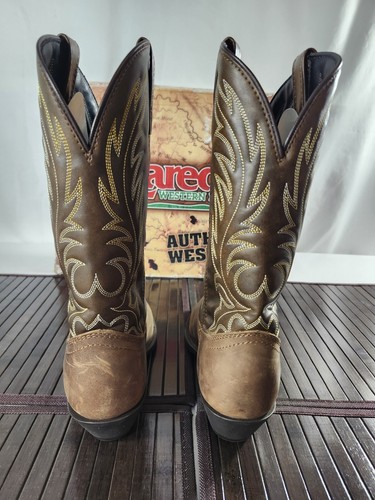Laredo Lea Vamp Fox Brown Leather Western Cowgirl Boots Womens Size 9 M #5742 - Picture 5 of 18