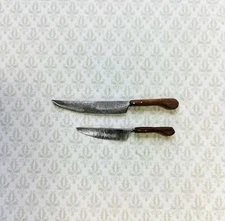 Dollhouse Miniature Kitchen Knives 2 Large Sir Thomas Thumb 1:12 Scale Knives