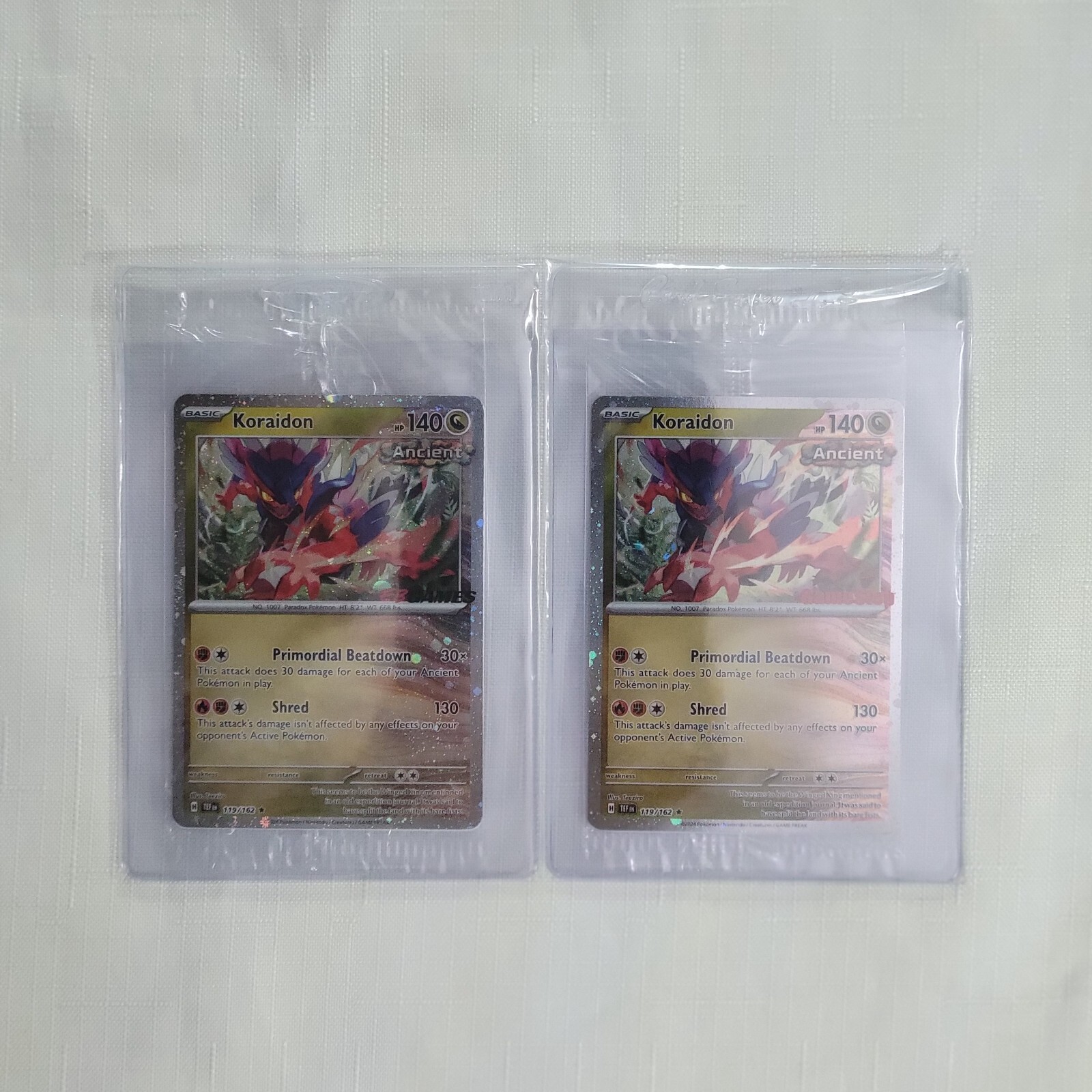 🔥 Pokemon TCG 🔥 Koraidon 119/162 🔥 Temporal Forces GameStop + EB Games Stamp