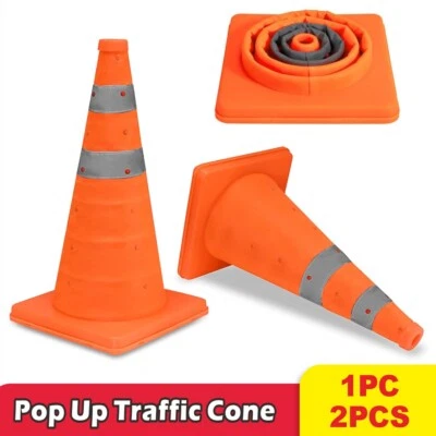 18" High Visibility Pop Up Safety Emergency Cone Football Portable Sport Traffic