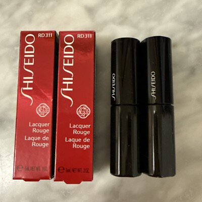 2 x SHISEIDO Lacquer Rouge Deep Luster & Intense Color ~ RD 311 RUBELITE ~ 6 ml