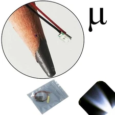 100 x 12v 0805 2012 Cool Clear White Micro SMD LED Pre-Wired Light Soldered Lead