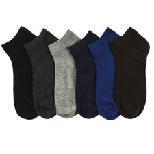 6 12 Pair Men Women Solid Dark Color Ankle Spandex Lowcut Stretch Socks 6-8 9-11