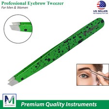 Professional Stainless Steel Slant Tip Eyebrow Tweezer Hair Removal Makeup Tools