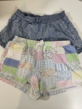 Polo Ralph Lauren Floral  Blue/White Cotton Shorts Girl XL 16 Set Of 2