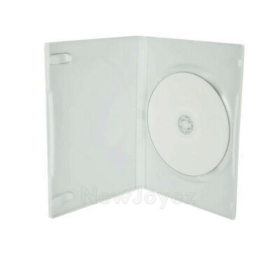 100 Solid White 14mm Standard Single CD DVD Movie Case Storage Box for Wii Game