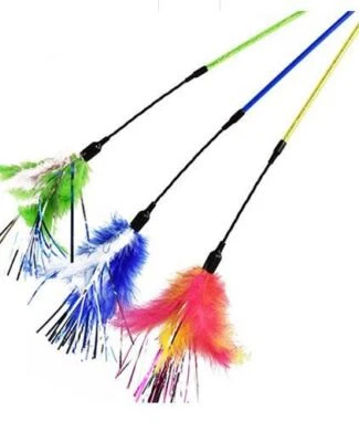 KATS'N US® Feather Teaser Cat Toy Teaser Wand - 1Pk