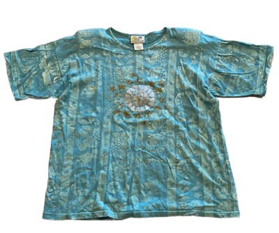 Vintage COPA CABANA Women s Tie Dye Graphic Top Gold Made In USA Missy One Size