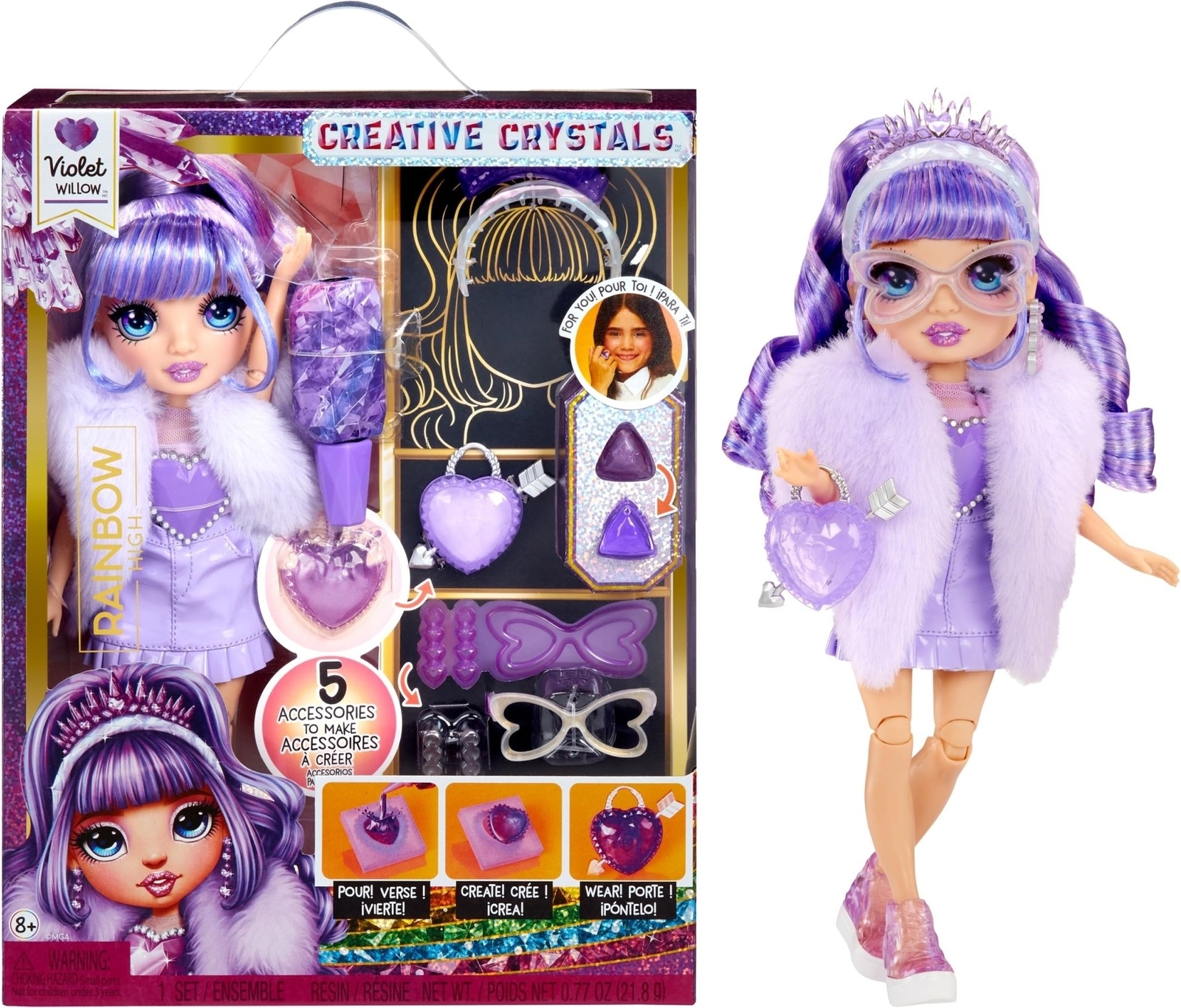 Gadget - Rainbow High Creative Crystals Fashion Doll- Violet - Rainbow High