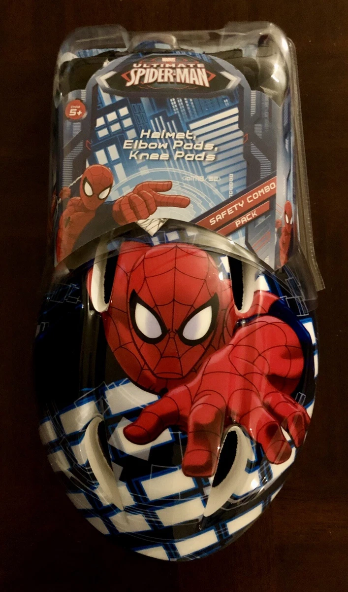 Child Marvel Spider Man Bike Protective Helmet with Knee Elbow