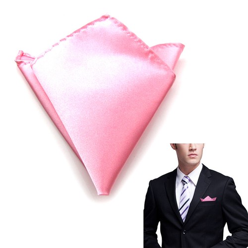 Men's Party Suit Pocket Square Solid Smooth Handkerchief Kerchief Towel Hanky US - Picture 4 of 41