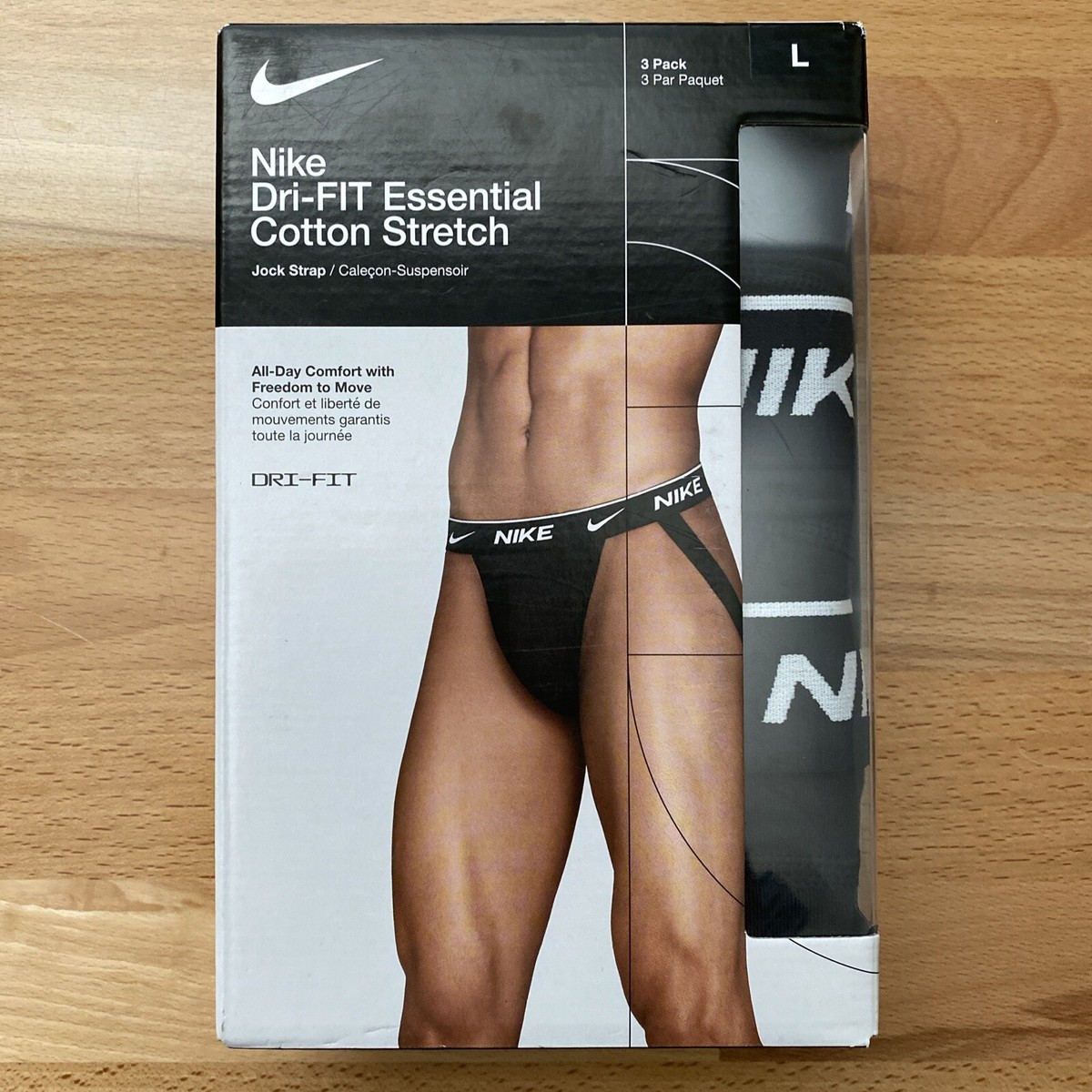Nike Jock Jockstrap Everyday Cotton Stretch Dri-Fit Men's L Large