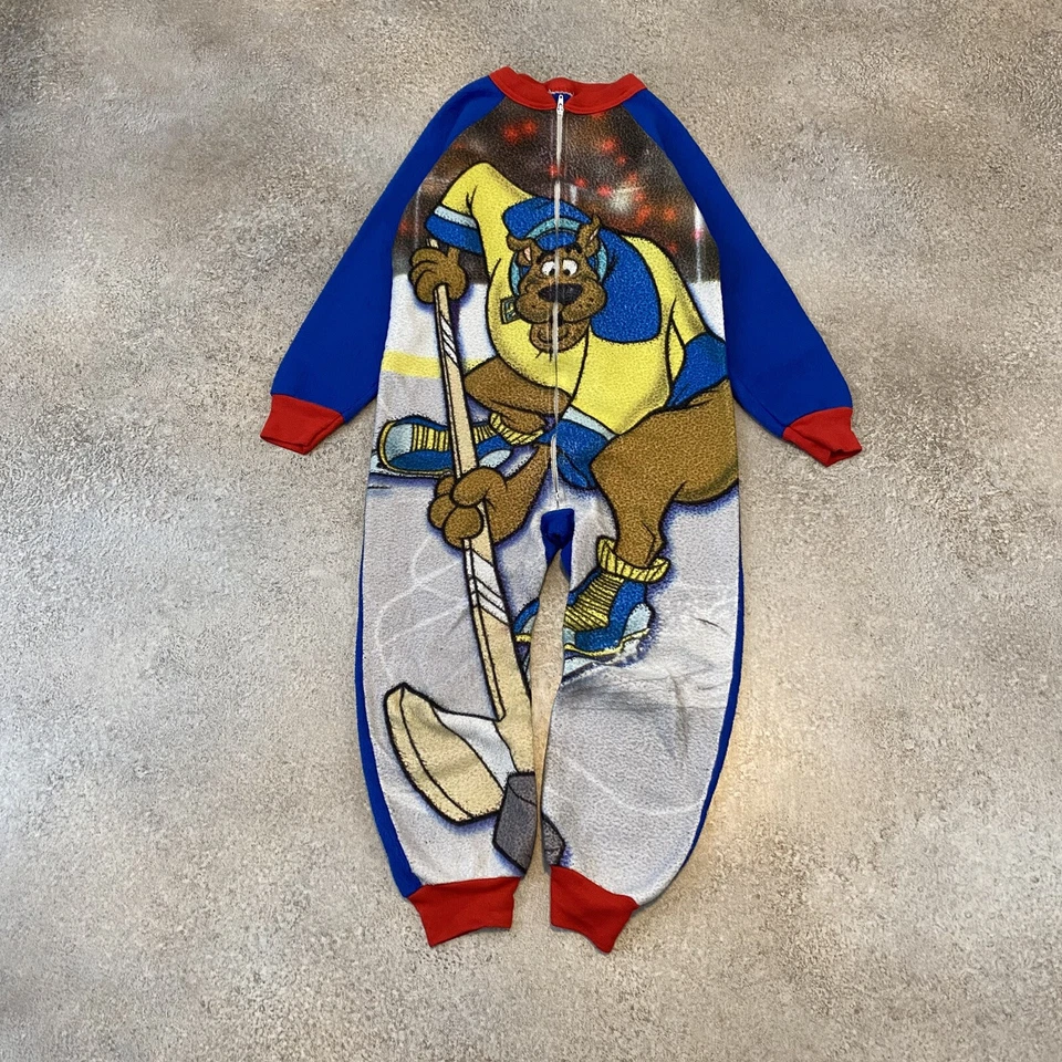 Pijama Scooby-Doo de una pieza vintage años 90 juvenil 6-7? Cartoon Network Zip Up Sleep Foto 2 de 4