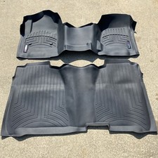 WEATHERTECH FLOOR LINER MATS SILVERADO SIERRA CREW CAB 1ST 2ND ROW BLACK 14-18