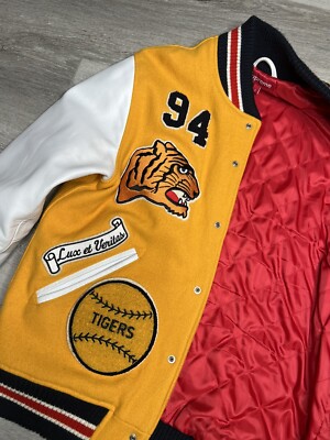 Supreme Tiger Varsity Jacket F/W 09 Yellow Rare Vintage Size Supreme Tiger Varsity Jacket F/W 09 Yellow Rare Vintage Size