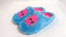 Shopkins Girls Blue Furry Slippers House Shoes NWT 13/1,2/3 fur D'Lish Donuts